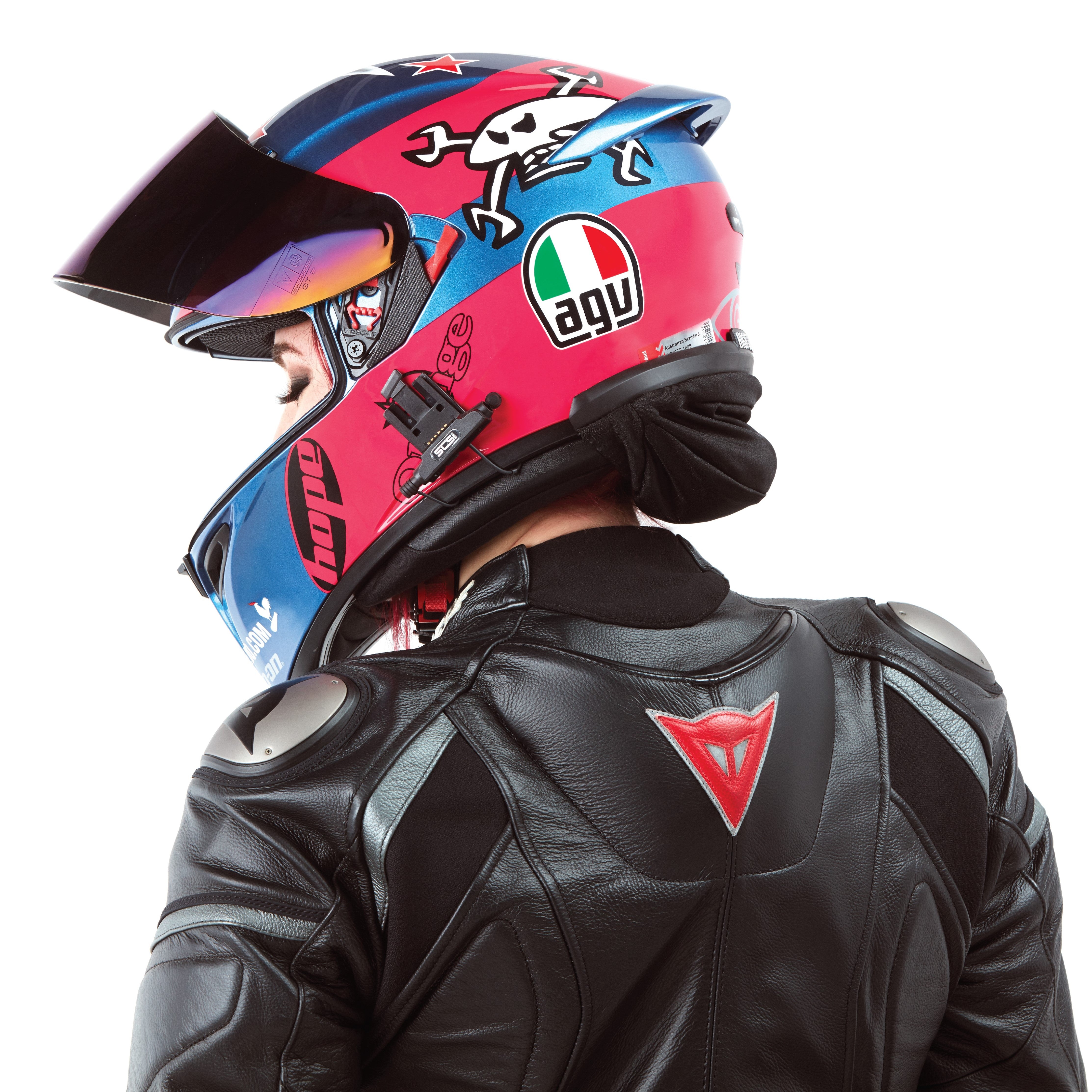 bike helmet with wig HIGHTAIL Helmet-mounted Hair Protector Black Logo